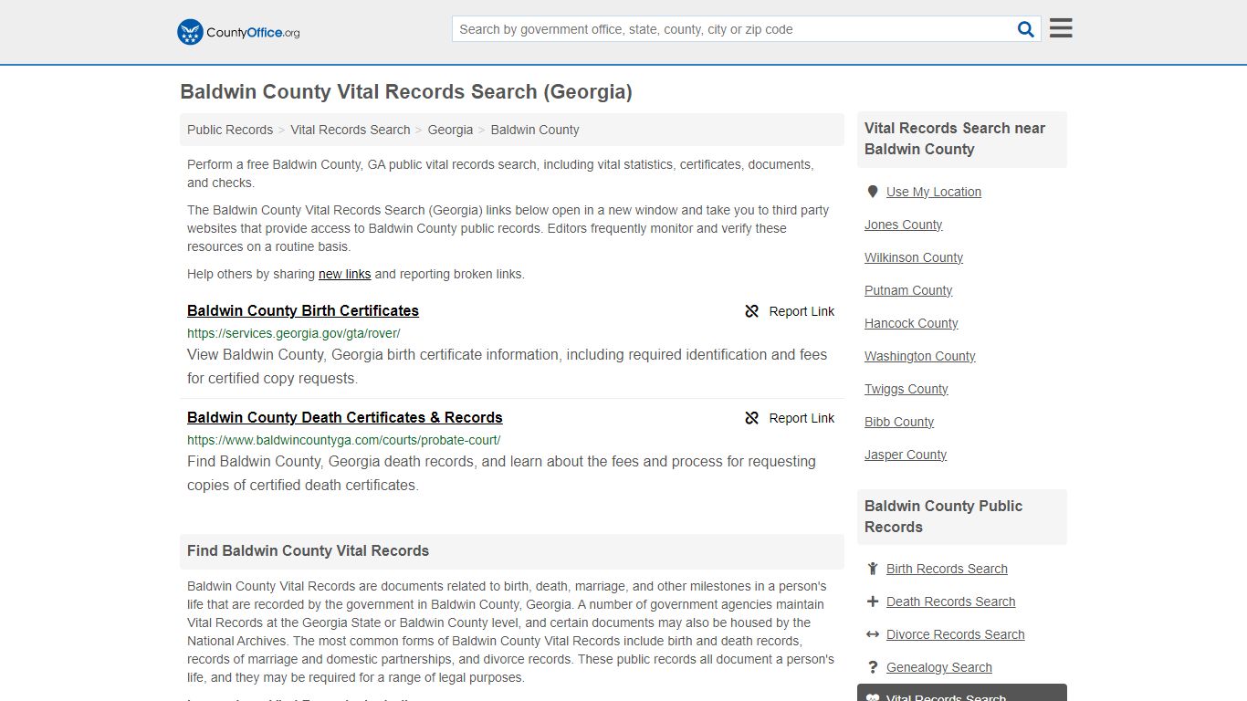 Vital Records Search - Baldwin County, GA (Birth, Death, Marriage ...